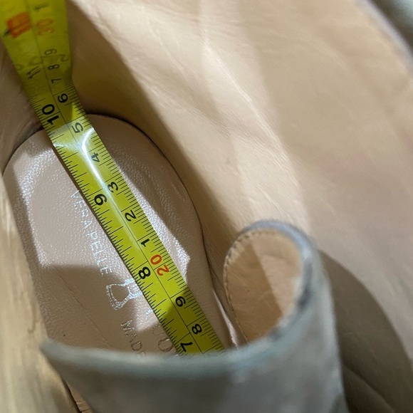 Antica Cuoieria Suede Taupe Neutral Platform Wedge Retro Lace Up Bootie. - Picture 2 of 10